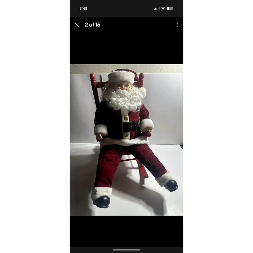 Vintage Rocking Santa Claus In Chair North Pole Productions Christmas 1991 Boxed